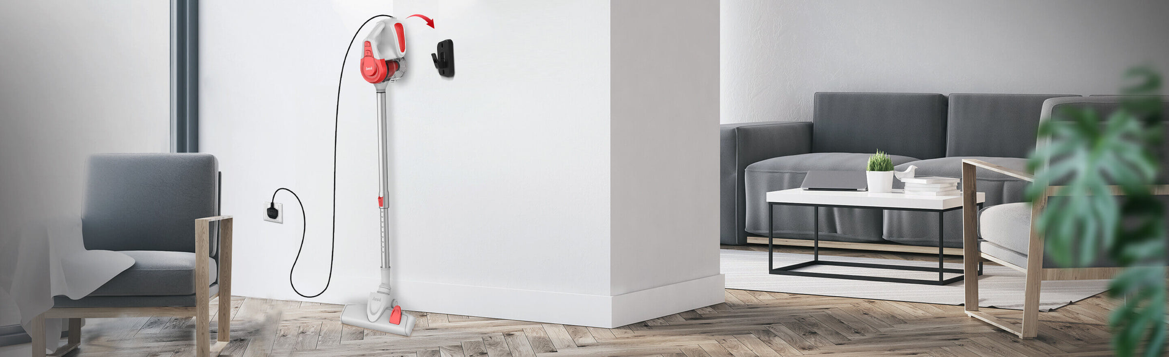 GuterWal S12 White Staubsauger - 16kPa Saugkraft, 1,5kg Leicht Mit 1,2L Behälter